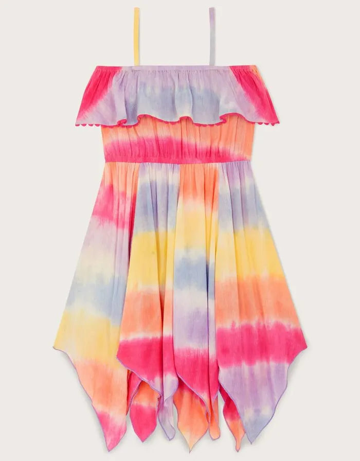 Monsoon Tie Dye Frill Dress Multi Children Dresses