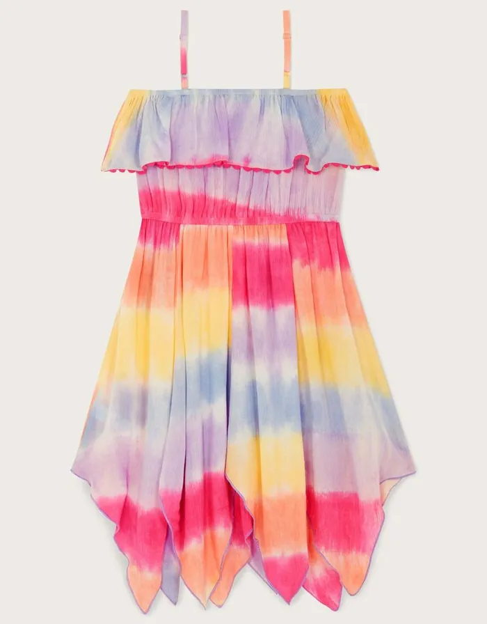 Monsoon Tie Dye Frill Dress Multi Children Dresses Monsoon Tie Dye Frill Dress Multi Children Dresses