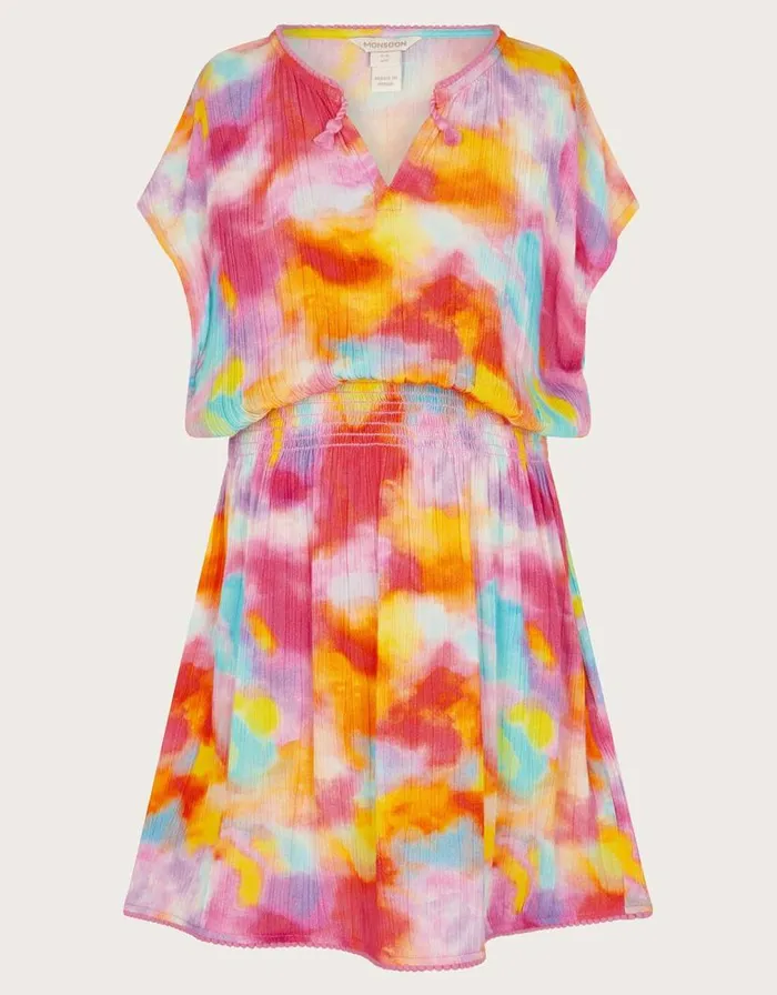Monsoon Tie Dye Kaftan Dress Multi Children Beachwear and Swimwear