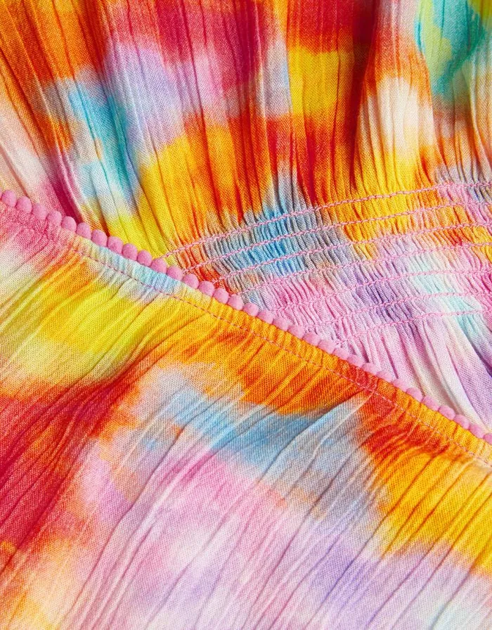 Monsoon Tie Dye Kaftan Dress Multi Children Beachwear and Swimwear Monsoon Tie Dye Kaftan Dress Multi Children Beachwear and Swimwear