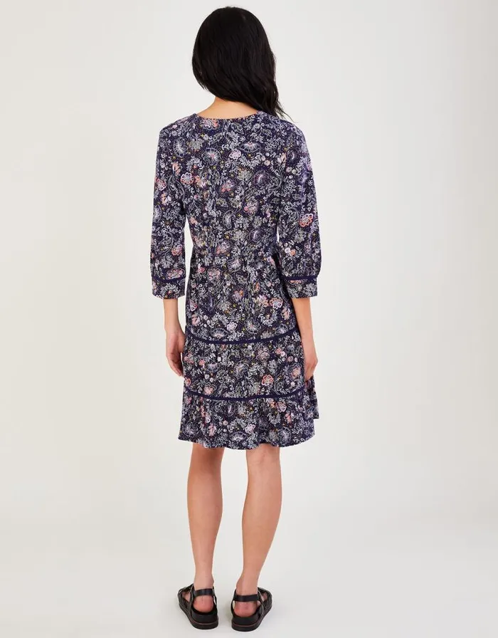 Monsoon Tiered Short Jersey Dress In Sustainable Cotton Blue Women Jersey Dresses Monsoon Tiered Short Jersey Dress In Sustainable Cotton Blue Women Jersey Dresses