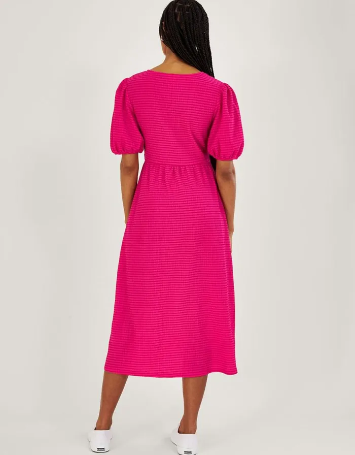 Monsoon Twist Detail Jersey Midi Dress Pink Women Midi Dresses Monsoon Twist Detail Jersey Midi Dress Pink Women Midi Dresses