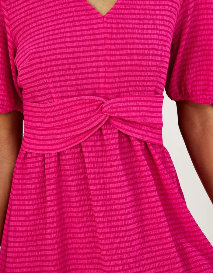 Monsoon Twist Detail Jersey Midi Dress Pink Women Midi Dresses Monsoon Twist Detail Jersey Midi Dress Pink Women Midi Dresses