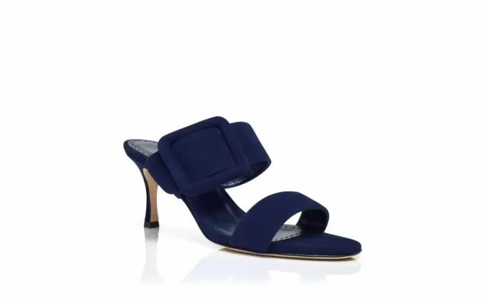 Mules Women Manolo Blahnik GABLENavy Blue Suede Open Toe Mules Mules Women Manolo Blahnik GABLENavy Blue Suede Open Toe Mules