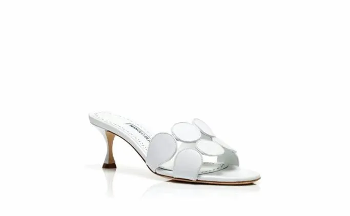 Mules Women Manolo Blahnik HARIBALMUWhite Nappa Leather Mules Mules Women Manolo Blahnik HARIBALMUWhite Nappa Leather Mules