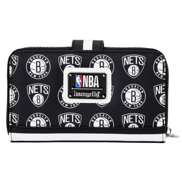 NBA Brooklyn Nets Logo Zip Around Wallet Unisex Loungefly Bags and Wallets