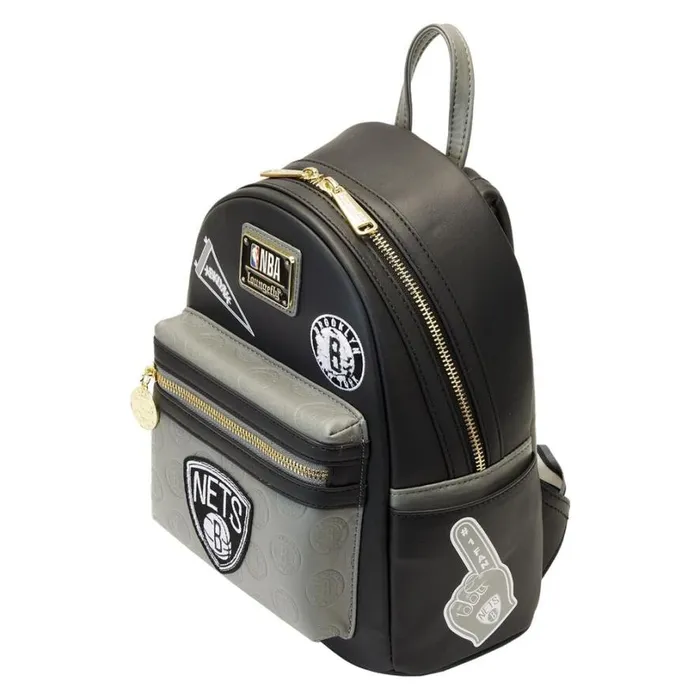 NBA Brooklyn Nets Patch Icons Mini Backpack Unisex Loungefly Backpacks