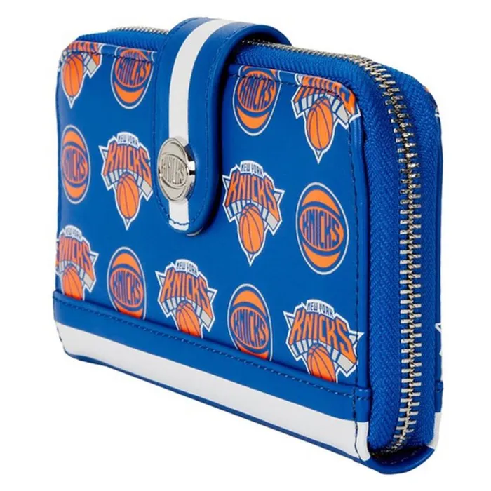 NBA New York Knicks Logo Zip Around Wallet Unisex Loungefly Bags and Wallets