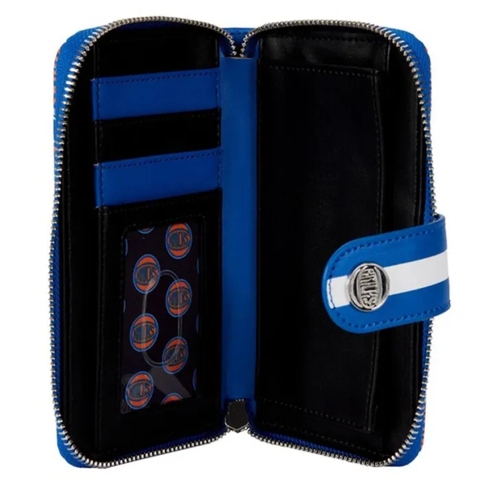 NBA New York Knicks Logo Zip Around Wallet Unisex Loungefly Bags and Wallets