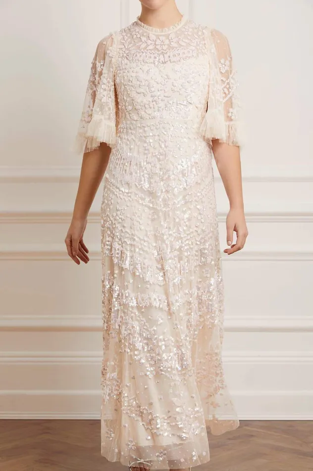 Needle and Thread Anais Sequin Gown Champagne Women Exclusives