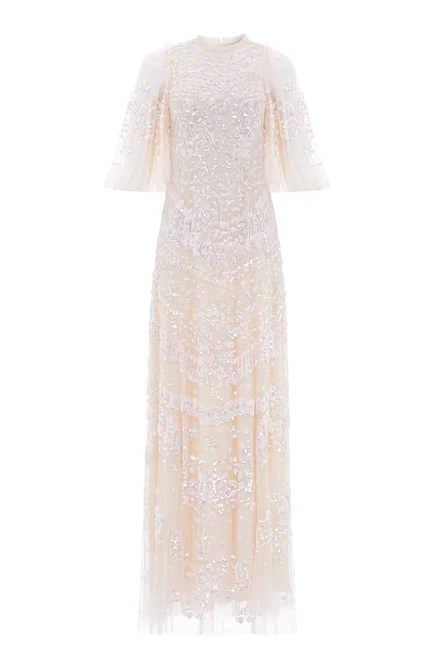 Needle and Thread Anais Sequin Gown Champagne Women Exclusives
