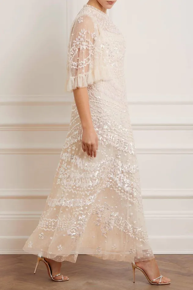 Needle and Thread Anais Sequin Gown Champagne Women Exclusives