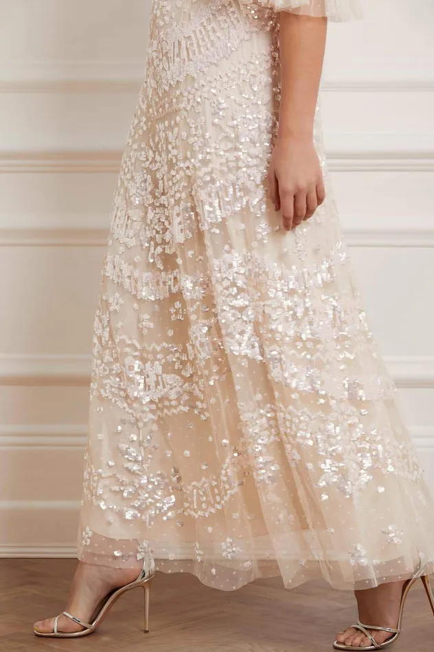 Needle and Thread Anais Sequin Gown Champagne Women Exclusives