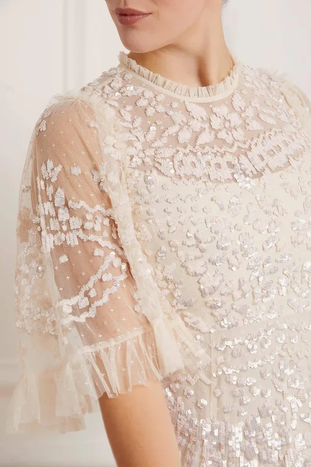 Needle and Thread Anais Sequin Gown Champagne Women Exclusives