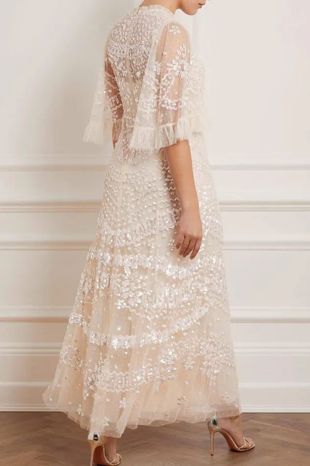Needle and Thread Anais Sequin Gown Champagne Women Exclusives