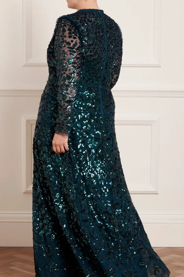 Needle and Thread Aurelia Long Sleeve Gown Green Women Exclusives