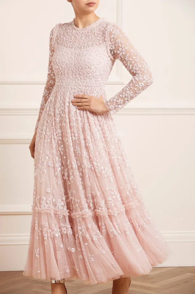 Needle and Thread Margot Ankle Gown Pink Women Embellished Dresses