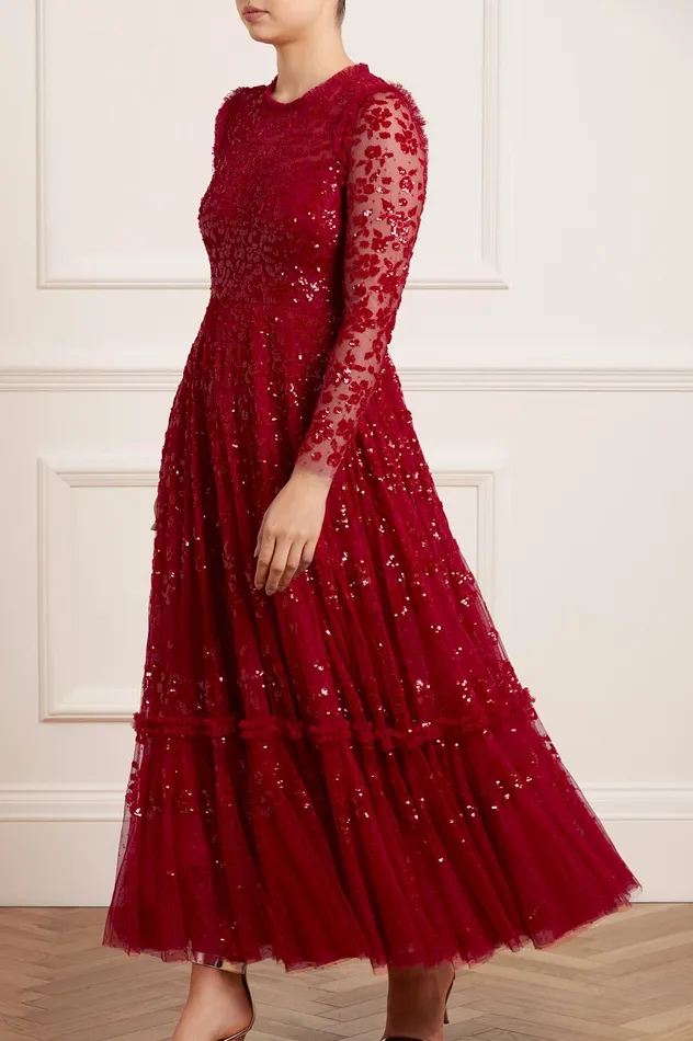Needle and Thread Margot Ankle Gown Red Women Exclusives