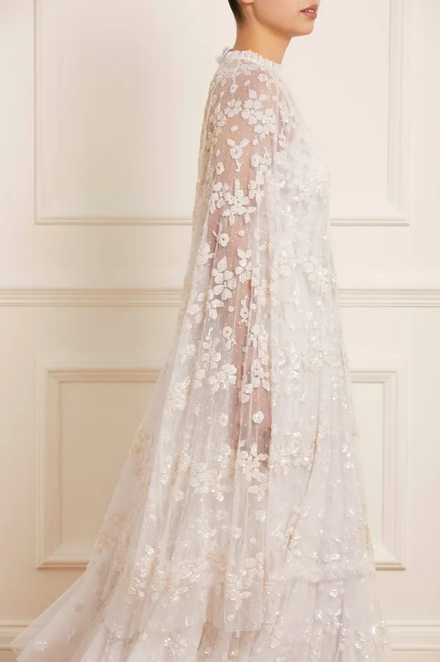 Needle and Thread Margot Midaxi Cape White Women Exclusives