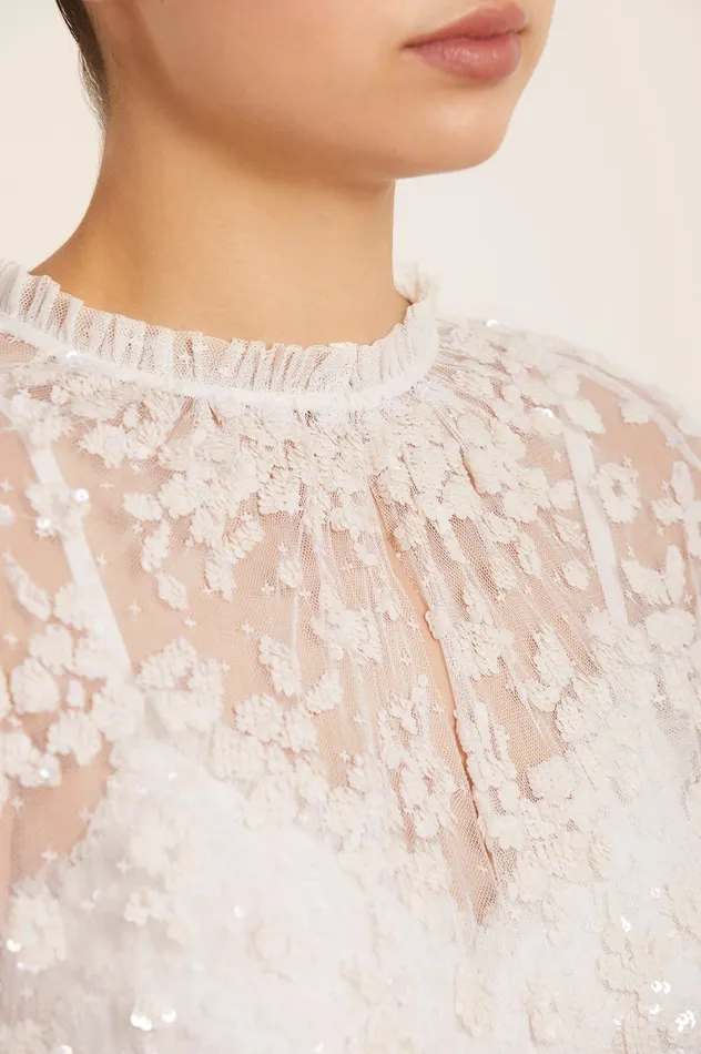 Needle and Thread Margot Midaxi Cape White Women Exclusives