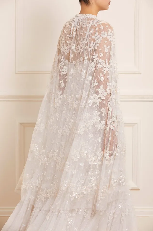 Needle and Thread Margot Midaxi Cape White Women Exclusives
