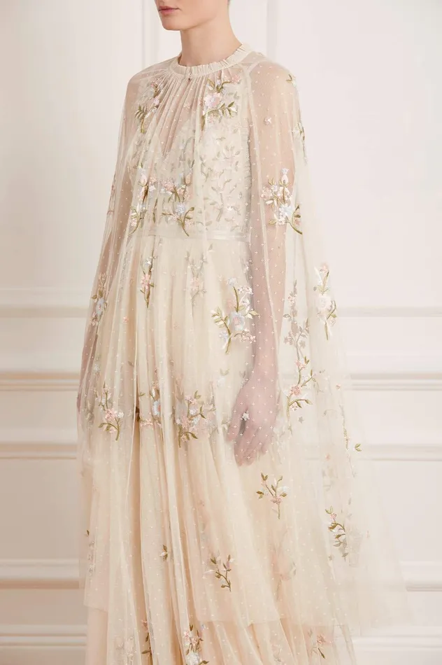 Needle and Thread Petunia Midaxi Cape Champagne Women Capes