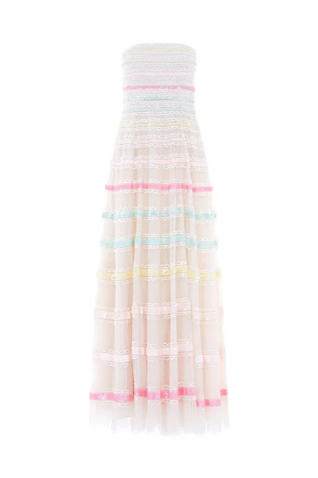 Needle and Thread Rainbow Strapless Gown Rainbow Women Embellished Dresses