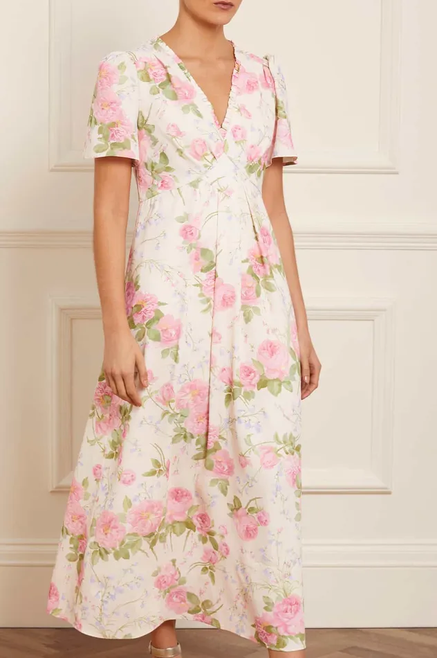 Needle and Thread Rose Bluebell VNeck Ankle Dress Multi Women Exclusives