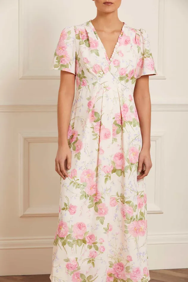 Needle and Thread Rose Bluebell VNeck Ankle Dress Multi Women Exclusives