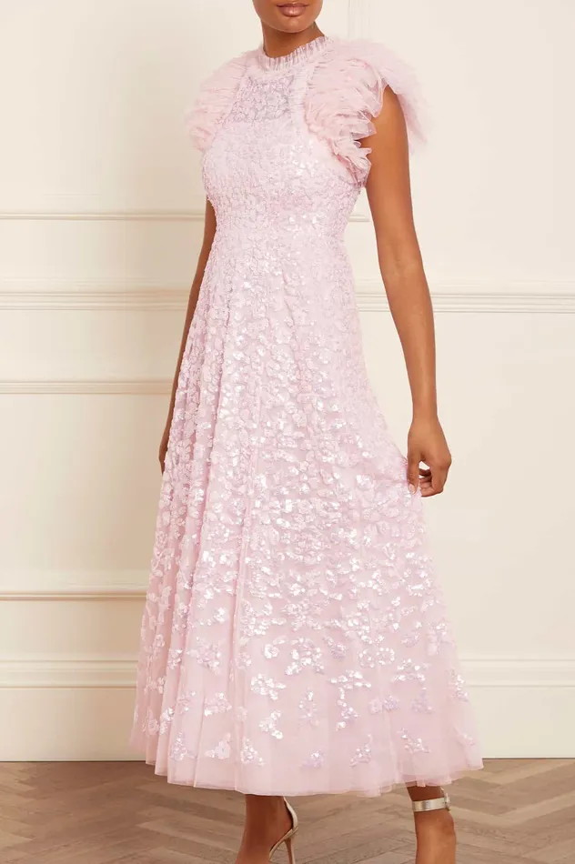 Needle and Thread Sequin Rose Gloss Ankle Gown Pink Women Embellished Dresses Needle and Thread Sequin Rose Gloss Ankle Gown Pink Women Embellished Dresses