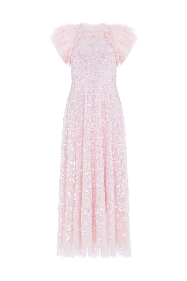 Needle and Thread Sequin Rose Gloss Ankle Gown Pink Women Embellished Dresses