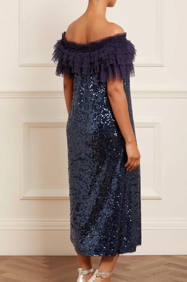 Needle and Thread Stephanie Ballerina Dress Blue Women Embellished Dresses