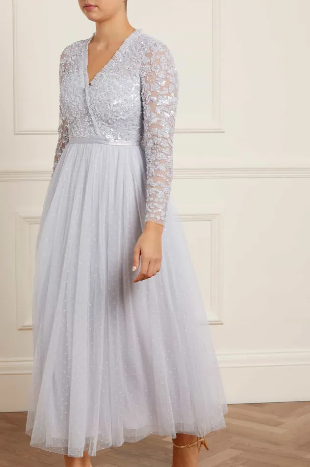 Needle and Thread Tempest Bodice VNeck Ankle Gown Blue Women Embellished Dresses Needle and Thread Tempest Bodice VNeck Ankle Gown Blue Women Embellished Dresses