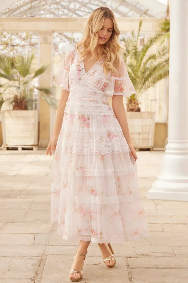 Needle and Thread Trailing Blooms Lace Ankle Gown Multi Women Printed Dresses Needle and Thread Trailing Blooms Lace Ankle Gown Multi Women Printed Dresses