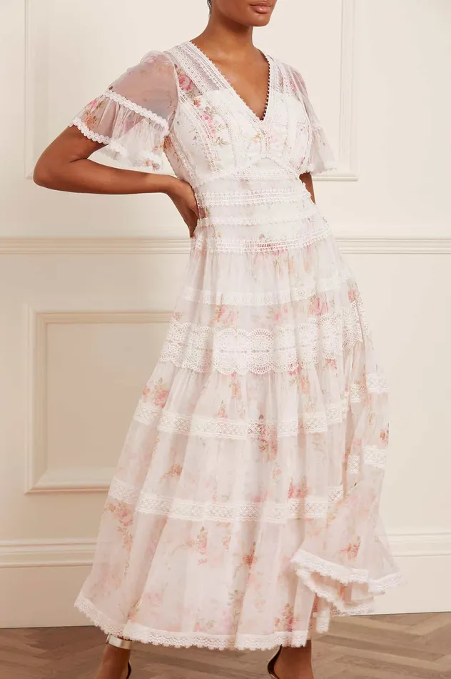 Needle and Thread Trailing Blooms Lace Ankle Gown Multi Women Printed Dresses Needle and Thread Trailing Blooms Lace Ankle Gown Multi Women Printed Dresses