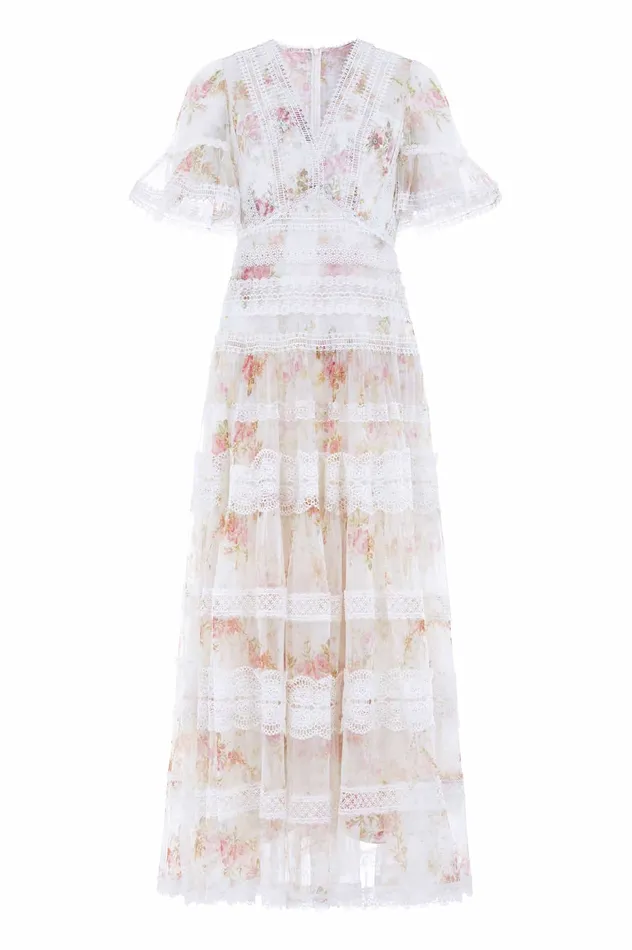 Needle and Thread Trailing Blooms Lace Ankle Gown Multi Women Printed Dresses Needle and Thread Trailing Blooms Lace Ankle Gown Multi Women Printed Dresses