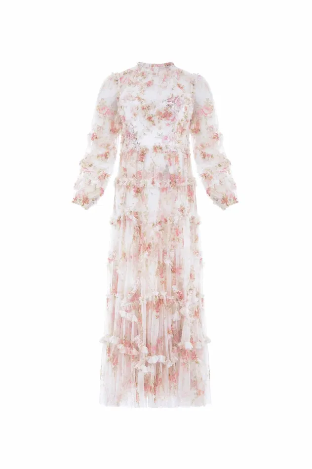 Needle and Thread Trailing Blooms Ruffle Ballerina Dress Multi Women Printed Dresses Needle and Thread Trailing Blooms Ruffle Ballerina Dress Multi Women Printed Dresses