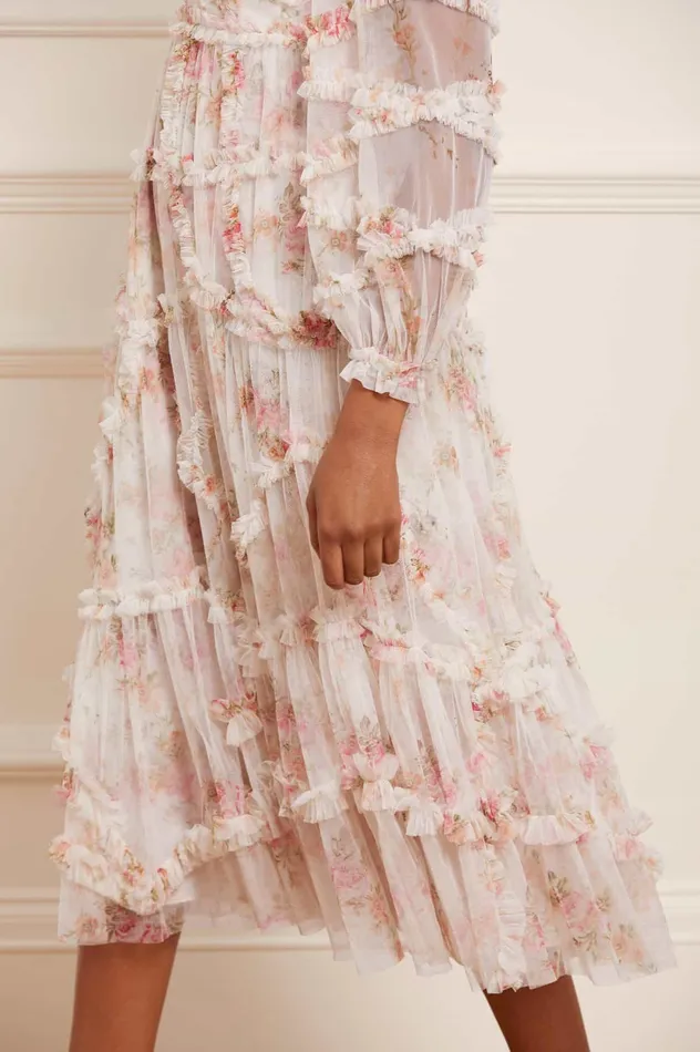 Needle and Thread Trailing Blooms Ruffle Ballerina Dress Multi Women Printed Dresses Needle and Thread Trailing Blooms Ruffle Ballerina Dress Multi Women Printed Dresses