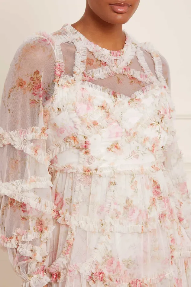 Needle and Thread Trailing Blooms Ruffle Ballerina Dress Multi Women Printed Dresses Needle and Thread Trailing Blooms Ruffle Ballerina Dress Multi Women Printed Dresses