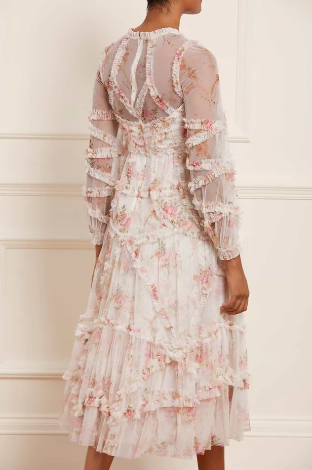 Needle and Thread Trailing Blooms Ruffle Ballerina Dress Multi Women Printed Dresses Needle and Thread Trailing Blooms Ruffle Ballerina Dress Multi Women Printed Dresses