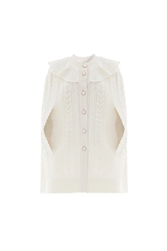 Needle and Thread Victoriana Cape Champagne Women Capes