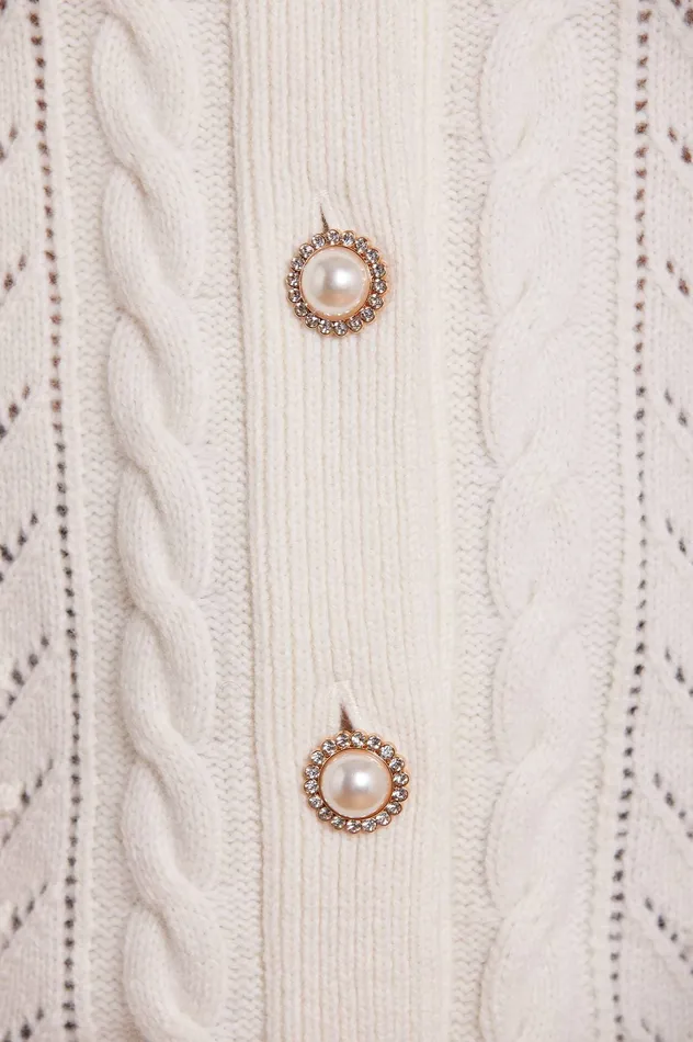 Needle and Thread Victoriana Cape Champagne Women Knitwear