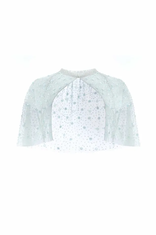 Needle and Thread Violet Shimmer Open Cape Green Women Capes