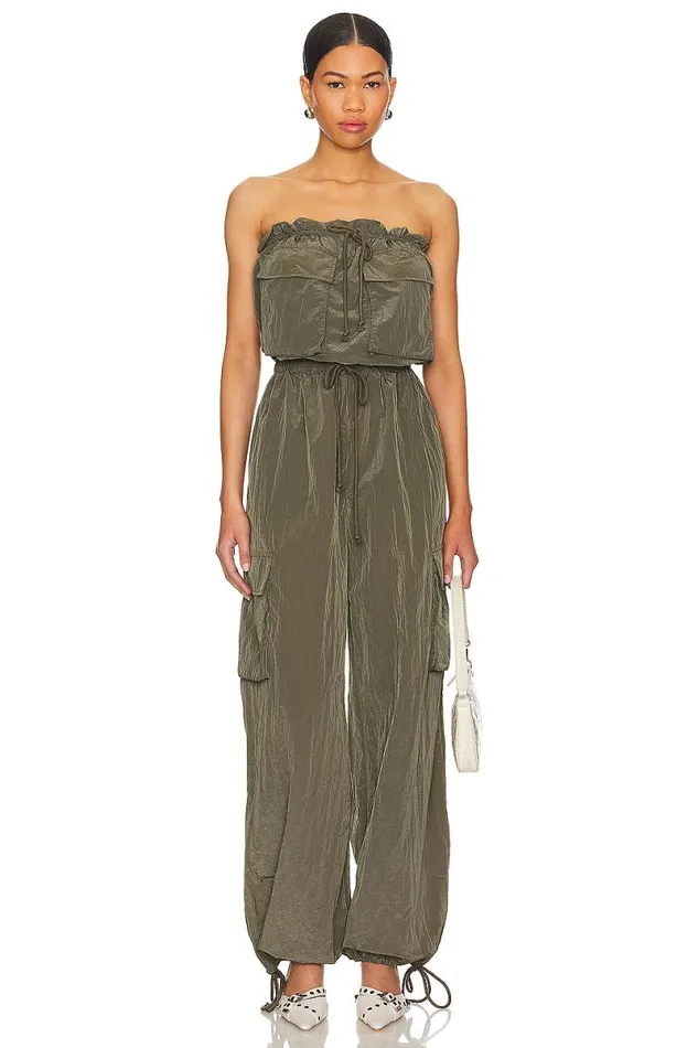 Noah Cargo Jumpsuit Olive Green Women Lovers and Friends Jumpsuits
