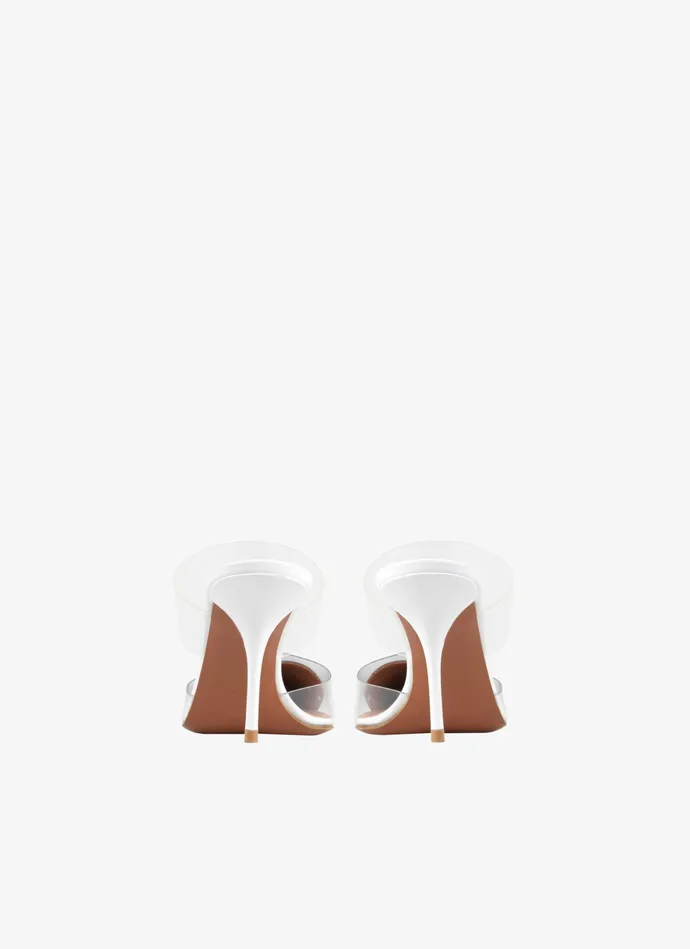 Optic White Heart Mules In Patent Calfskin Women Alaa Mules Optic White Heart Mules In Patent Calfskin Women Alaa Mules