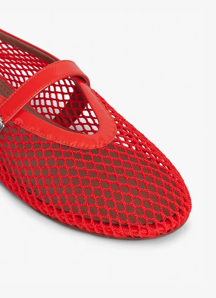 Orange BALLET FLATS IN FISHNET Women Alaa La Ballerine