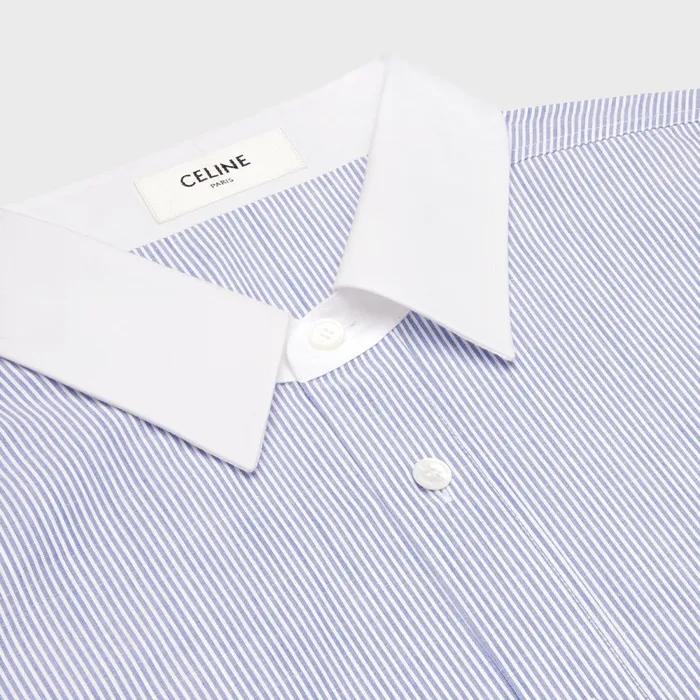 Oversized Shirt In Striped Cotton Craiebleu Women CELINE SHIRTS AND TOPS