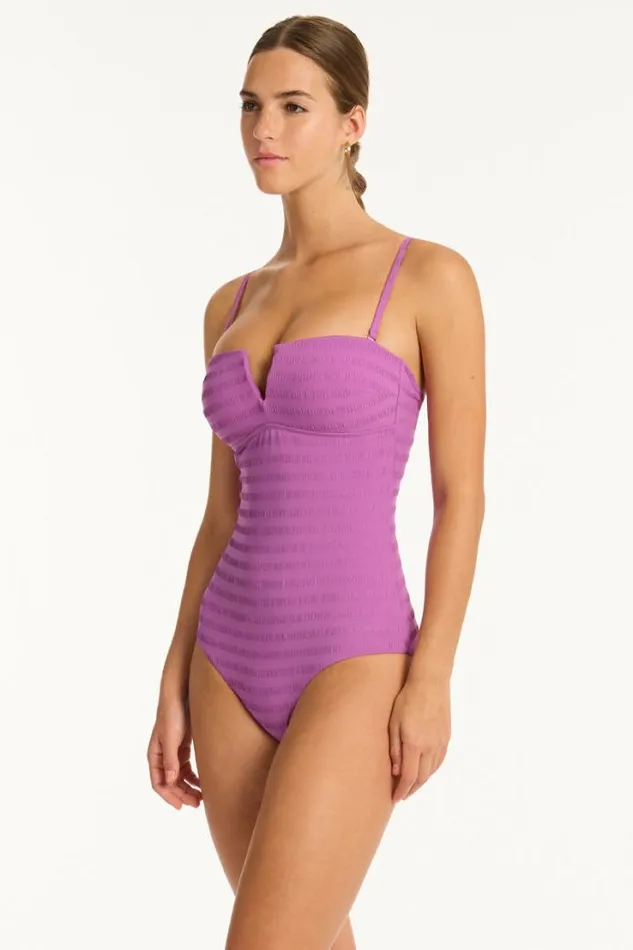 Palisades V Bandeau One Piece Palisades Orchid Women Sea Level One Pieces