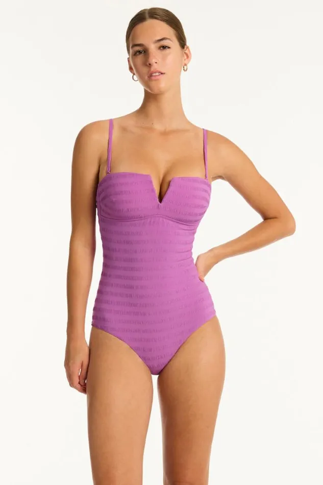 Palisades V Bandeau One Piece Palisades Orchid Women Sea Level One Pieces