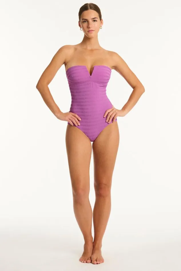 Palisades V Bandeau One Piece Palisades Orchid Women Sea Level One Pieces